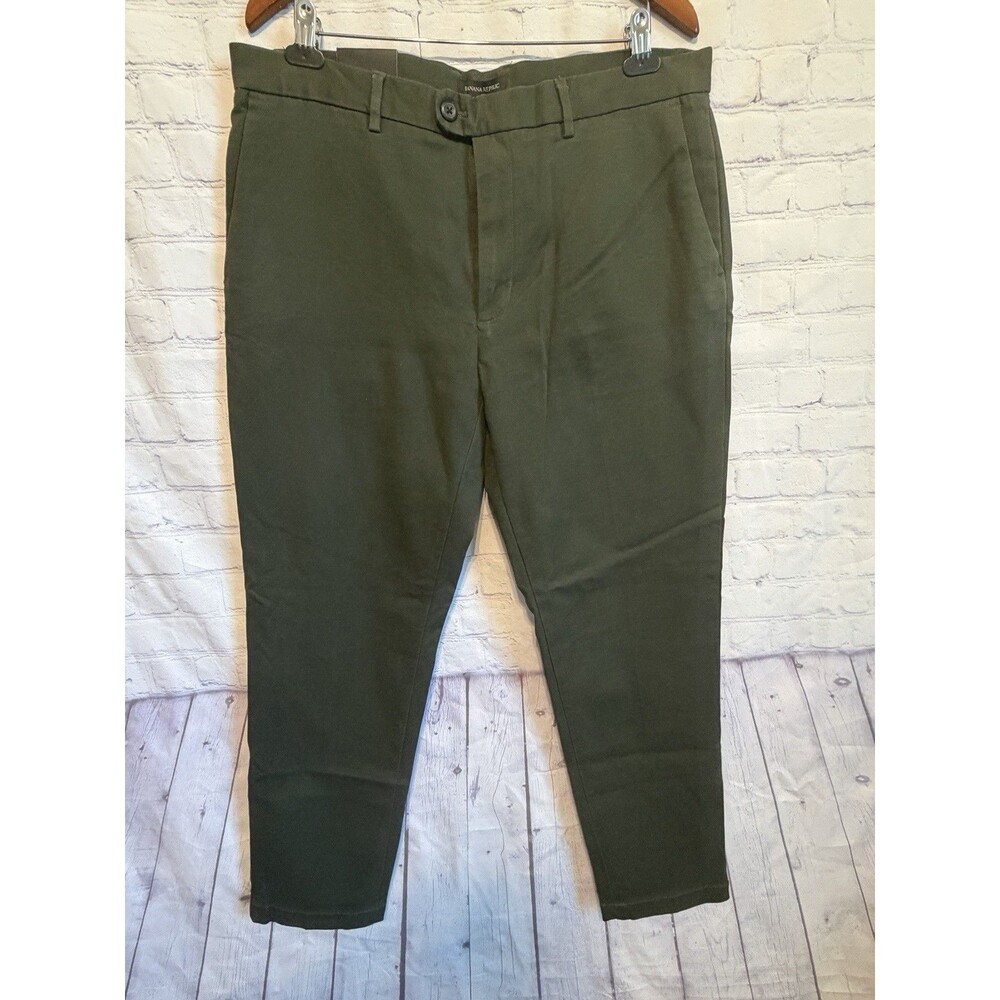 NWT Banana Republic Pants Mens 36x32 Slim Moleskin Chino Green 731301 Forest⁠